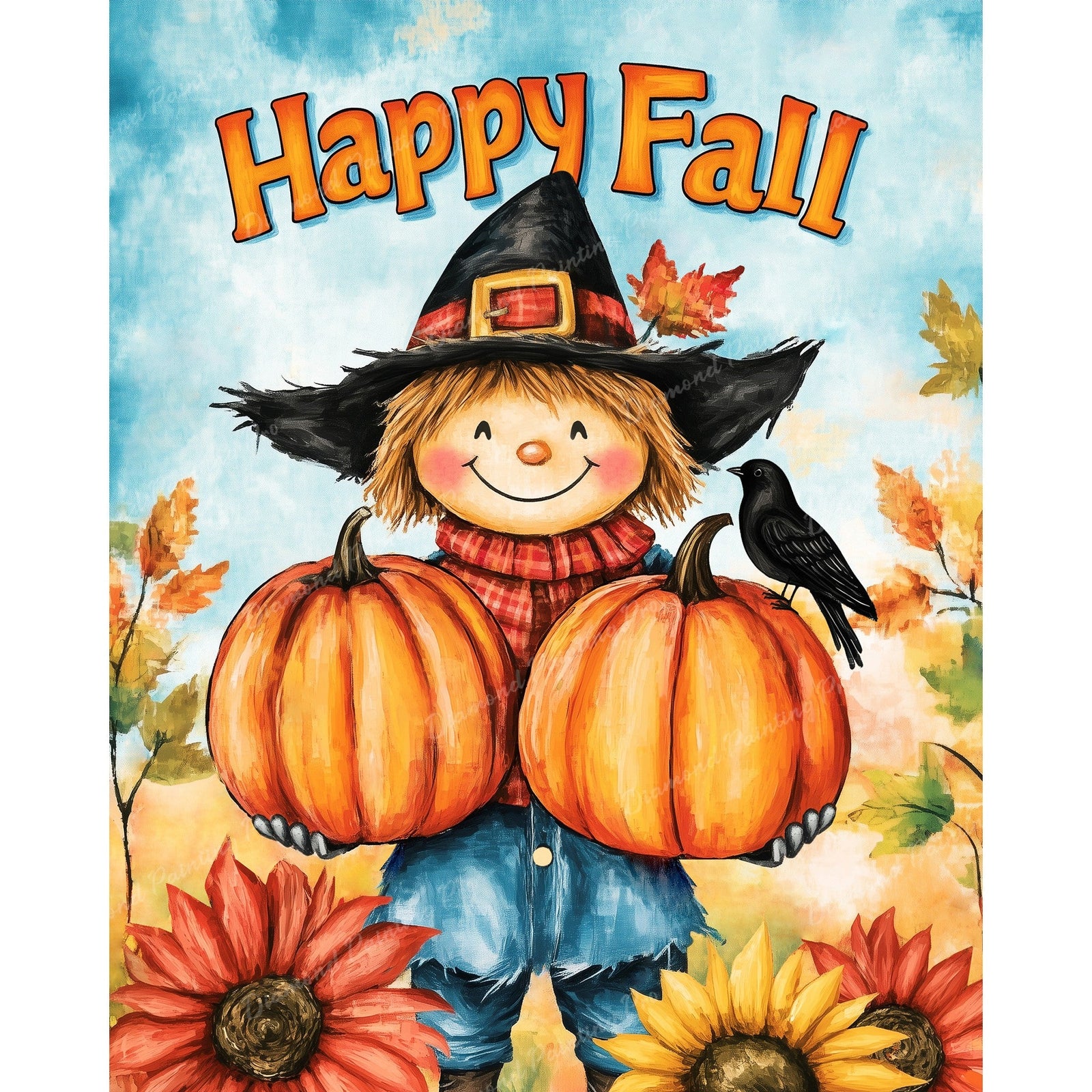 Happy Fall Hugs Diamond Art Design - Full Drill with 5d Square or Round Diamonds / AB Drills Available