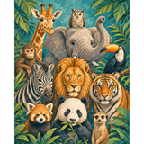 Jungle Friends Diamond Art Design - Full Drill with 5d Square or Round Diamonds / AB Drills Available