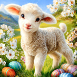 Little Lamb Diamond Art Design - Full Drill with 5d Square or Round Diamonds / AB Drills Available