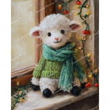 Little Woolly Lamb Diamond Art Design - Full Drill with 5d Square or Round Diamonds / AB Drills Available