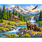 Log Cabin Sanctuary Diamond Art Design - Full Drill with 5d Square or Round Diamonds / AB Drills Available