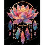 Lotus Dreamcatcher Diamond Art Design - Full Drill with 5d Square or Round Diamonds / AB Drills Available