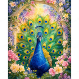 Majestic Jewel Peacock Diamond Art Design - Full Drill with 5d Square or Round Diamonds / AB Drills Available