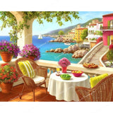 Mediterranean Escape Diamond Art Design - Full Drill with 5d Square or Round Diamonds / AB Drills Available