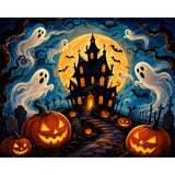 Moonlit Haunted Castle Diamond Art Design - Full Drill with 5d Square or Round Diamonds / AB Drills Available