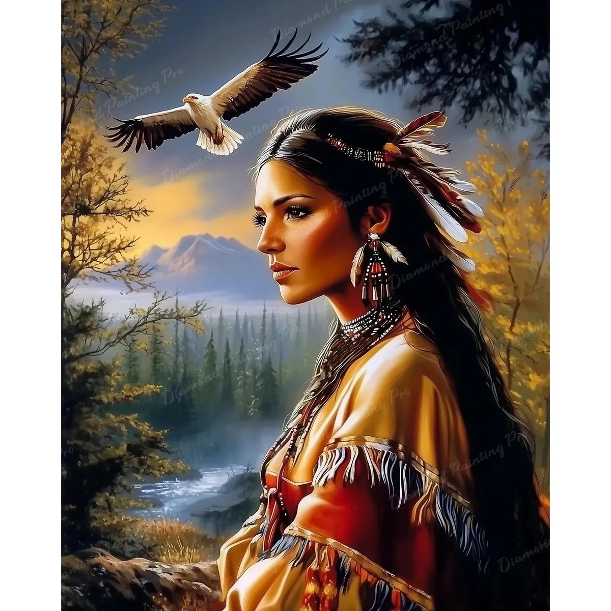 Native American Woman | Diamond Painting Kits | Full Drill – Diamond ...