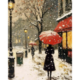 Parisian Winter Stroll Diamond Art Design - Full Drill with 5d Square or Round Diamonds / AB Drills Available