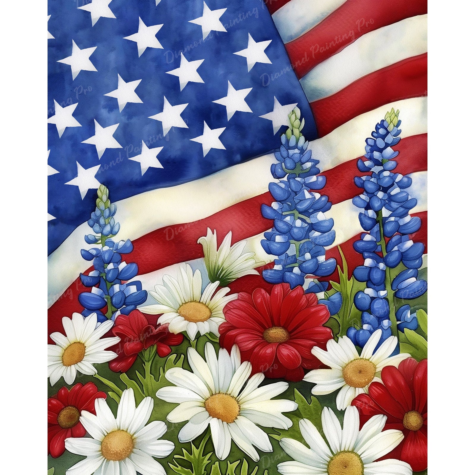 Patriotic Garden | Diamond Painting Design - Full Drill Diamond Art with 5d Square or Round Diamonds - AB Drills Available