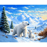 Polar Bear and Cub Diamond Art Design - Full Drill with 5d Square or Round Diamonds / AB Drills Available