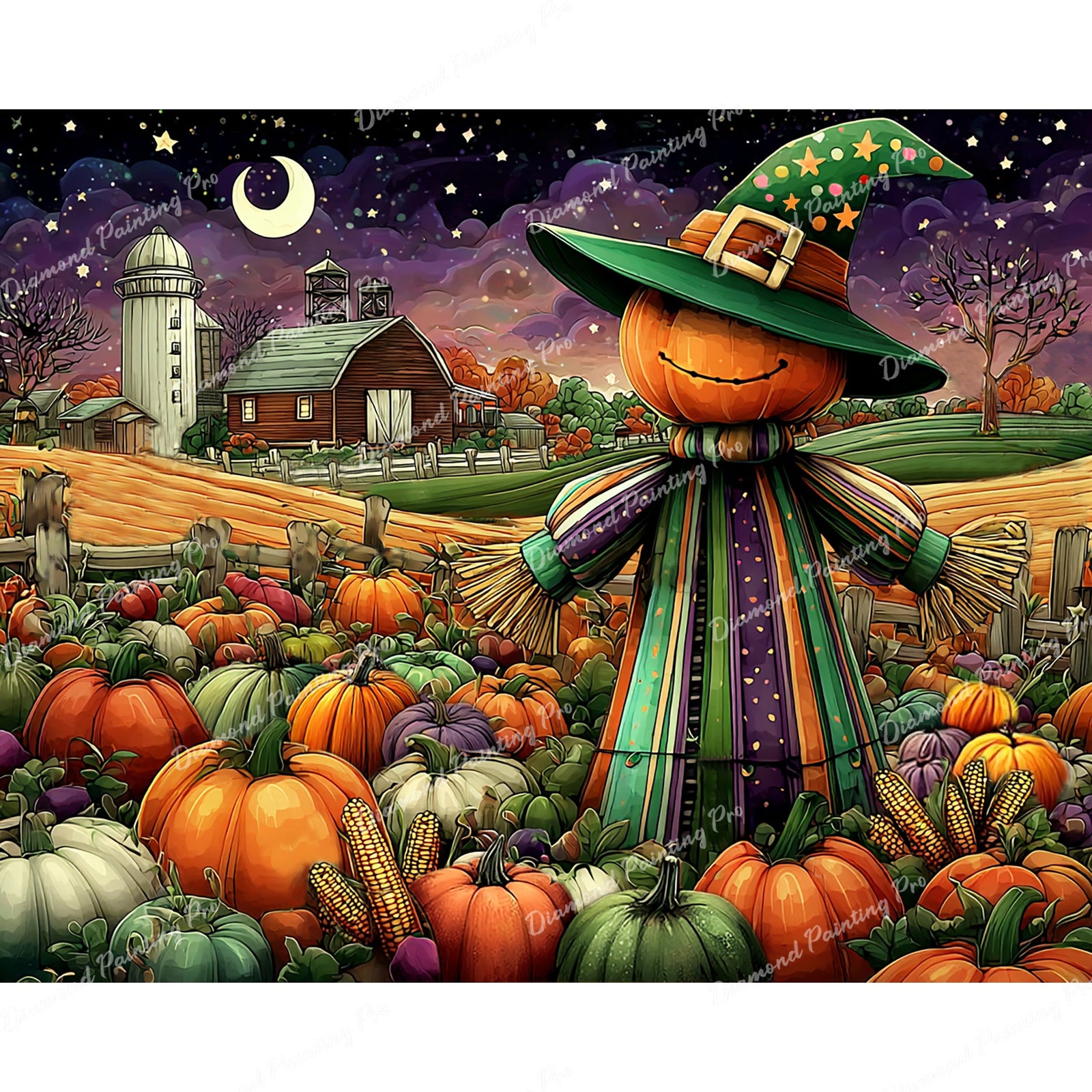 Pumpkin Patch Pal Diamond Art Design - Full Drill with 5d Square or Round Diamonds / AB Drills Available