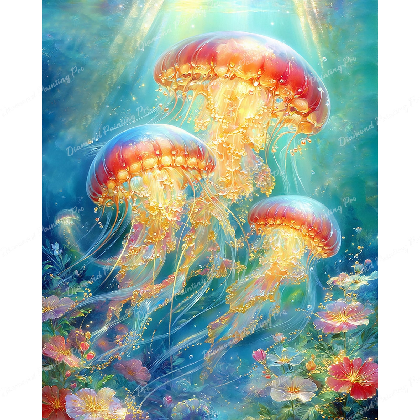 Radiant Jellyfish Diamond Art Design - Full Drill with 5d Square or Round Diamonds / AB Drills Available