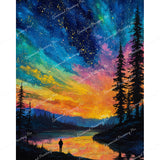Rainbow Aurora Sky Diamond Art Design - Full Drill with 5d Square or Round Diamonds / AB Drills Available
