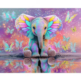 Rainbow Baby Elephant Diamond Art Design - Full Drill with 5d Square or Round Diamonds / AB Drills Available