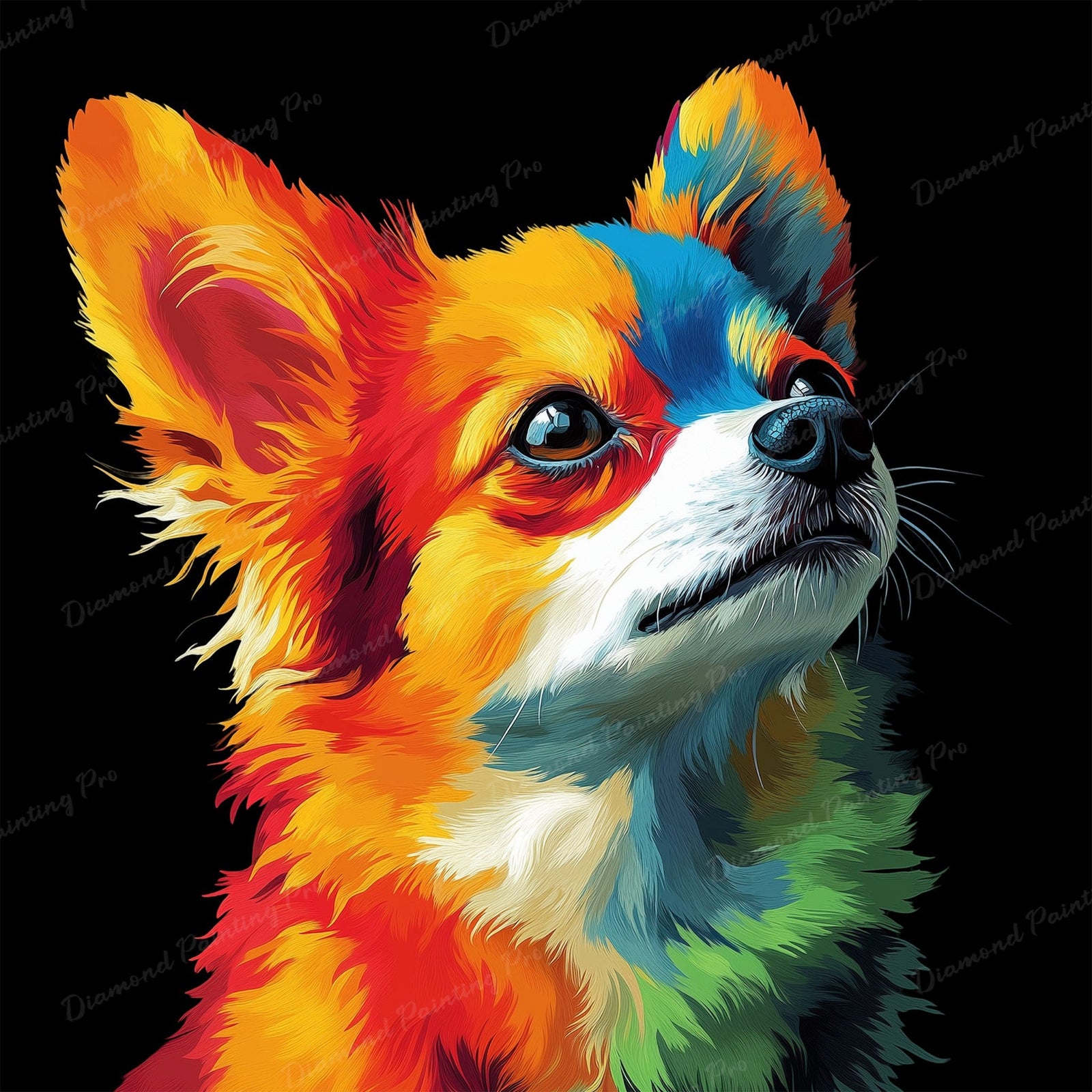 Rainbow Chihuahua Diamond Art Design - Full Drill with 5d Square or Round Diamonds / AB Drills Available