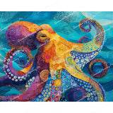 Rainbow Gem Octopus Diamond Art Design - Full Drill with 5d Square or Round Diamonds / AB Drills Available