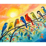 Rainbow Songbirds Diamond Art Design - Full Drill with 5d Square or Round Diamonds / AB Drills Available
