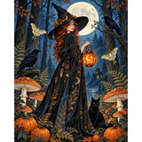 Red-Haired Witch Diamond Art Design - Full Drill with 5d Square or Round Diamonds / AB Drills Available