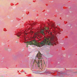 Red Roses in Vase Diamond Art Design - Full Drill with 5d Square or Round Diamonds / AB Drills Available