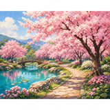 Sakura Walkway Diamond Art Design - Full Drill with 5d Square or Round Diamonds / AB Drills Available