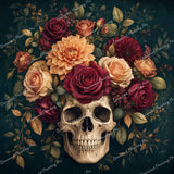 Skull and Roses Diamond Art Design - Full Drill with 5d Square or Round Diamonds / AB Drills Available
