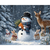 Snowman with Besties Diamond Art Design - Full Drill with 5d Square or Round Diamonds / AB Drills Available