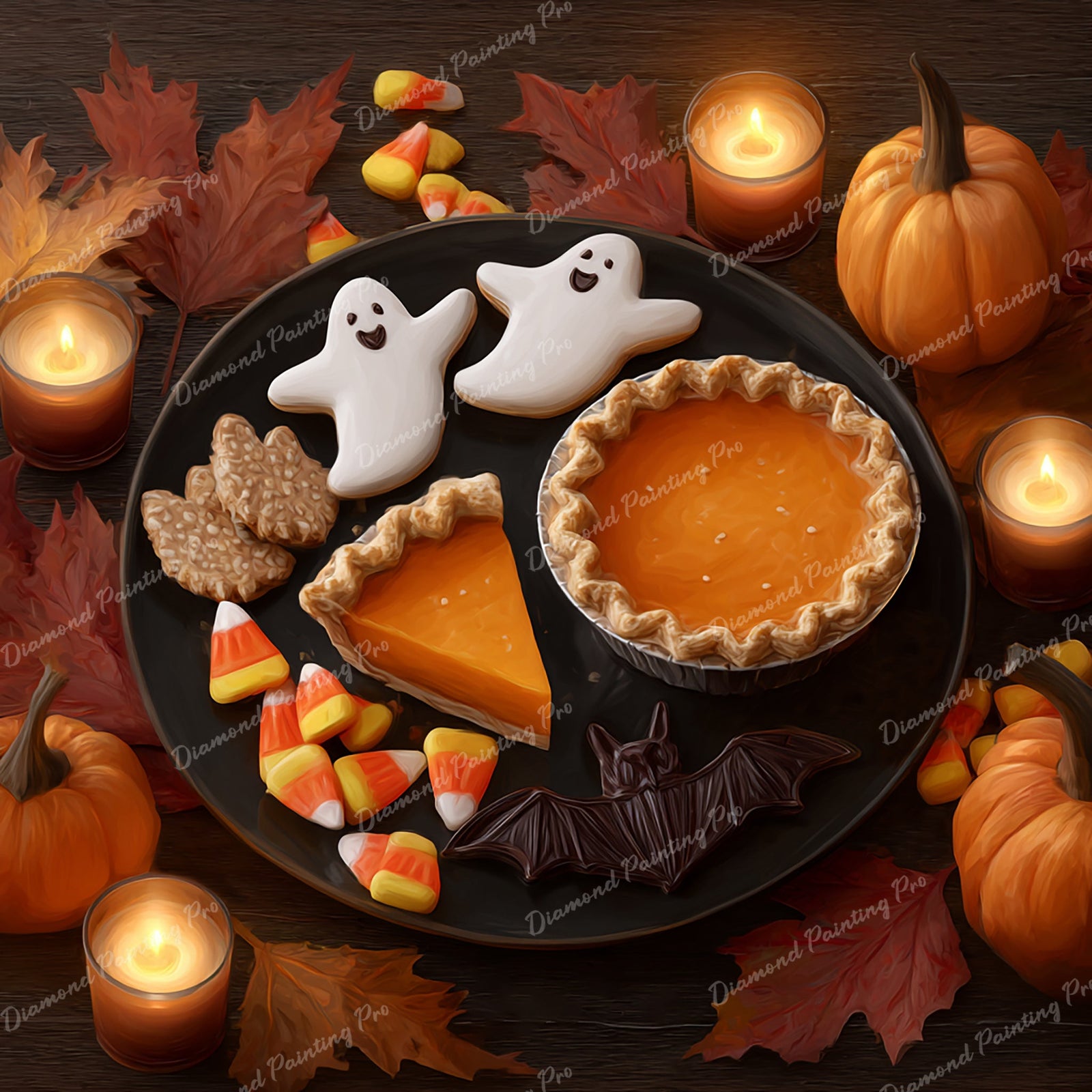 Spooky Sweet Platter Diamond Art Design - Full Drill with 5d Square or Round Diamonds / AB Drills Available