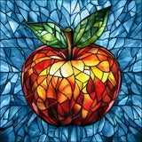 Stained Glass Apple Diamond Art Design - Full Drill with 5d Square or Round Diamonds / AB Drills Available