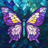 Stained Glass Butterfly Diamond Art Design - Full Drill with 5d Square or Round Diamonds / AB Drills Available