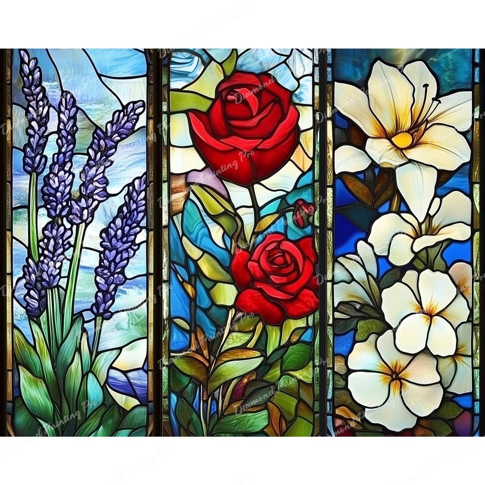 Stained Glass Garden Diamond Art Design - Full Drill with 5d Square or Round Diamonds / AB Drills Available