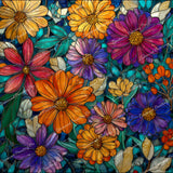 Stained-Glass Petals Diamond Art Design - Full Drill with 5d Square or Round Diamonds / AB Drills Available