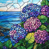 Stained Glass Shoreline Diamond Art Design - Full Drill with 5d Square or Round Diamonds / AB Drills Available