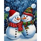 Starry Snowman Pals | Diamond Painting Design - Full Drill Diamond Art with 5d Square or Round Diamonds - AB Drills Available