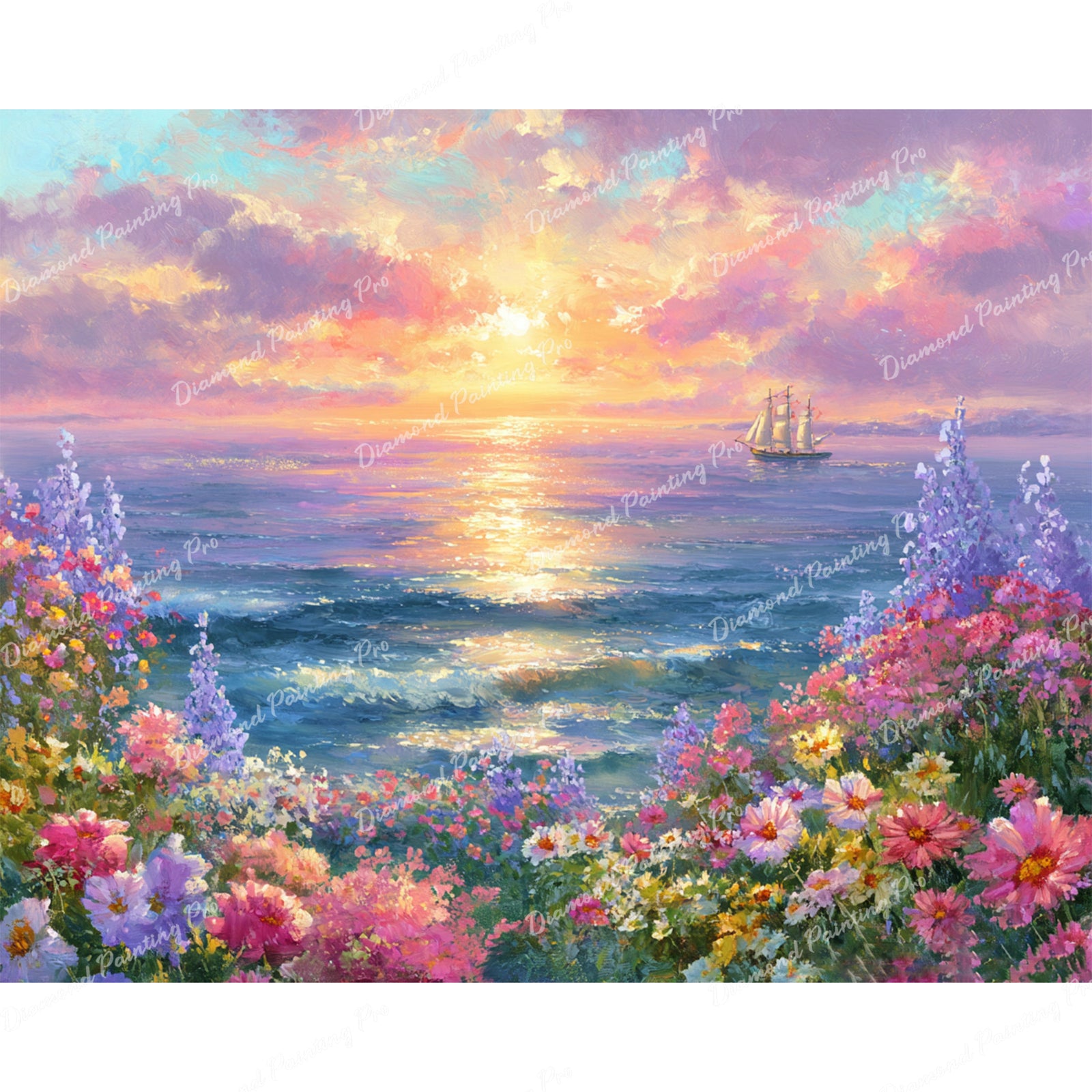 Sunset Sails Diamond Art Design - Full Drill with 5d Square or Round Diamonds / AB Drills Available