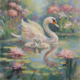 Swans and Water Lilies Diamond Art Design - Full Drill with 5d Square or Round Diamonds / AB Drills Available