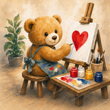 Teddy Bear Painting Diamond Art Design - Full Drill with 5d Square or Round Diamonds / AB Drills Available