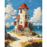 Tower Lighthouse Diamond Art Design - Full Drill with 5d Square or Round Diamonds / AB Drills Available