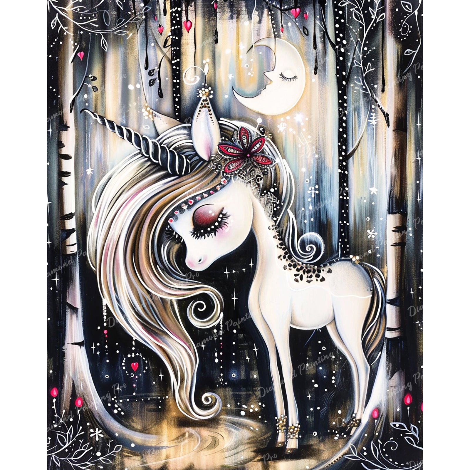 Unicorn's Whimsical Dreamland | Diamond Painting Design - Full Drill Diamond Art with 5d Square or Round Diamonds - AB Drills Available