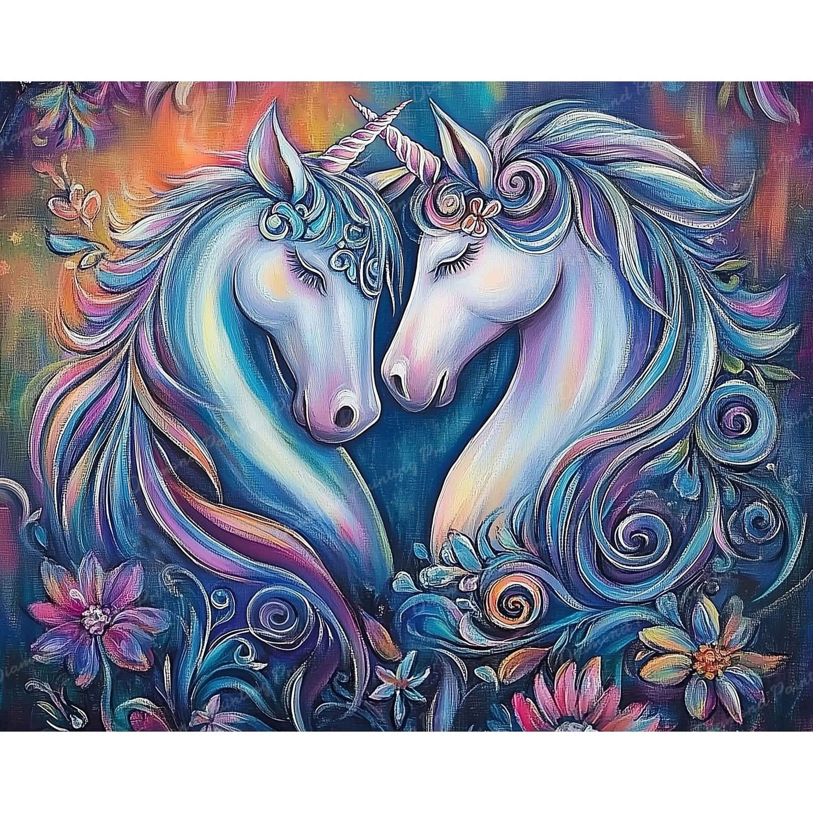 Unicorns in Love Diamond Art Design - Full Drill with 5d Square or Round Diamonds / AB Drills Available