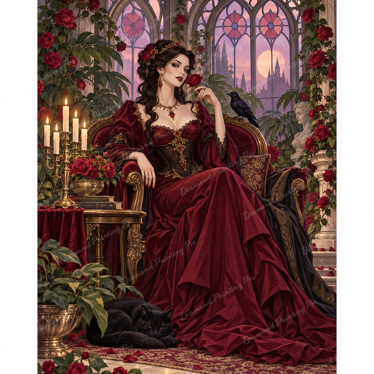 Vampire Queen Diamond Art Design - Full Drill with 5d Square or Round Diamonds / AB Drills Available