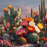 Vibrant Cactus Garden Diamond Art Design - Full Drill with 5d Square or Round Diamonds / AB Drills Available