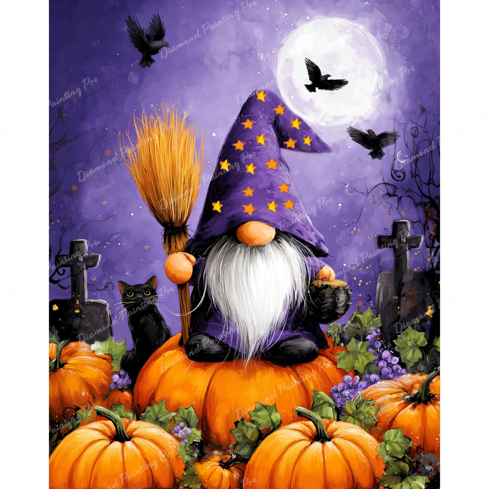 Wizard Gnome Diamond Art Design - Full Drill with 5d Square or Round Diamonds / AB Drills Available