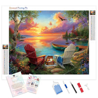 Lakeside Picnic Diamond Painting Kit - Full Drill / Square or Round Diamonds with AB Drills Option