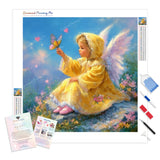 Little Angel with Butterfly Diamond Painting Kit - Full Drill / Square or Round Diamonds with AB Drills Option