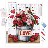 Love in Bloom Diamond Painting Kit - Full Drill / Square or Round Diamonds with AB Drills Option