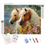 Manes of the Morning Mist Diamond Painting Kit - Full Drill / Square or Round Diamonds with AB Drills Option