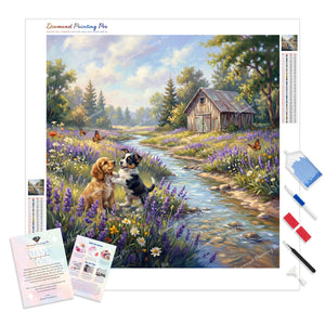 Meadow Puppy Playmates | Diamond Painting