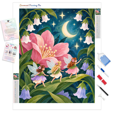 Moonlight Fairy Diamond Painting Kit - Full Drill / Square or Round Diamonds with AB Drills Option