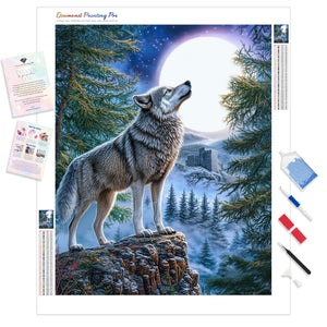 Moonlit Wolf Howl | Diamond Painting