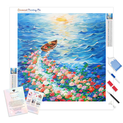 Floral Trails of the Sea | Diamond Painting Kit - Full Drill - Square or Round Diamonds with AB Drills Option