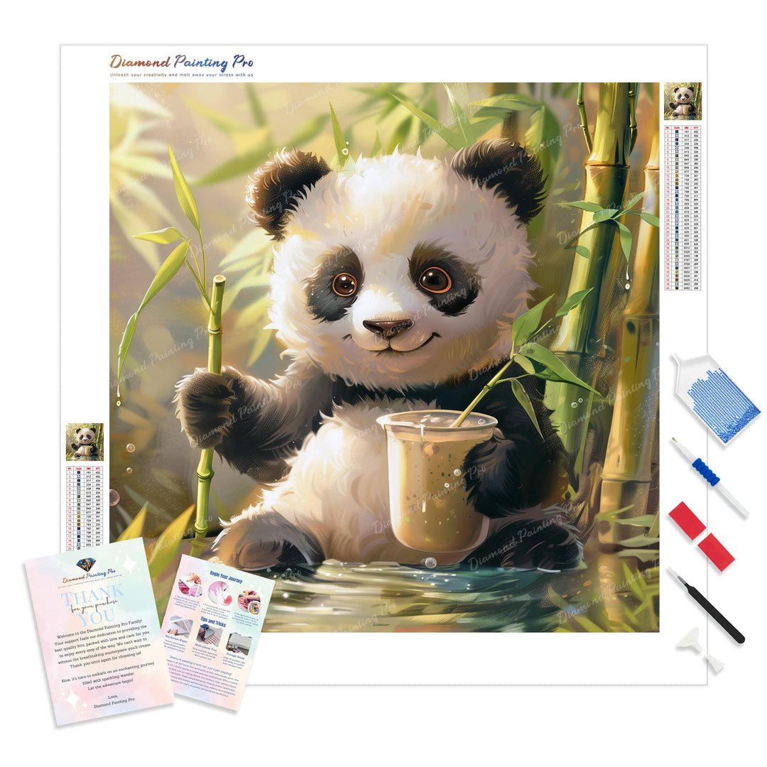 Panda Bear Cub | Diamond Painting Kit - Full Drill - Square or Round Diamonds with AB Drills Option